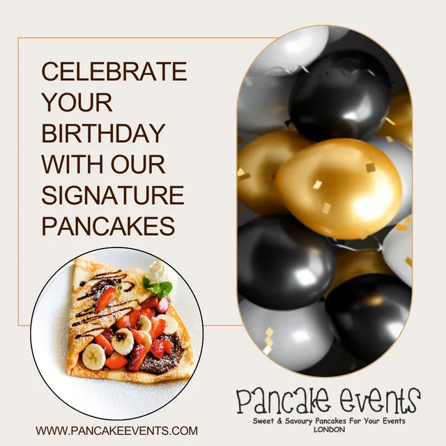 BIRTHDAY CATERING (Unlimited Sweet & Savoury Crepes) pancake catering London, Instant Booking