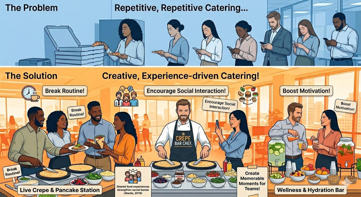 7-office-catering-ideas-interactive-food-team-experience What is corporate catering?, Office Catering Ideas